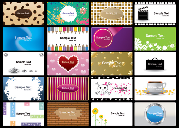free vector N a variety of card business card background vector